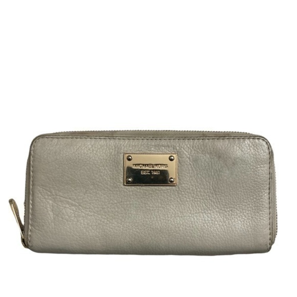 Michael Kors cream less zipper clutch accordion wallet